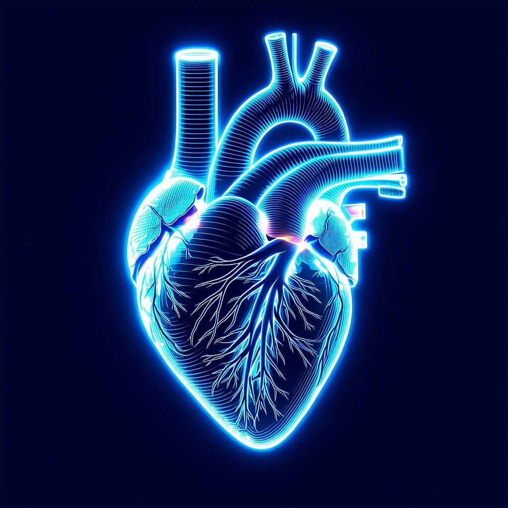 digital heart line drawing where it looks like it is digitzed for precision medicine