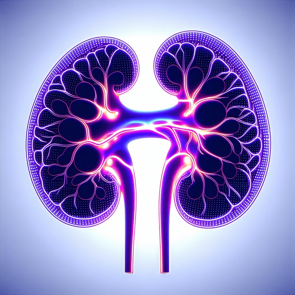 digital kidney line drawing where it looks like it is digitzed for precision medicine-1